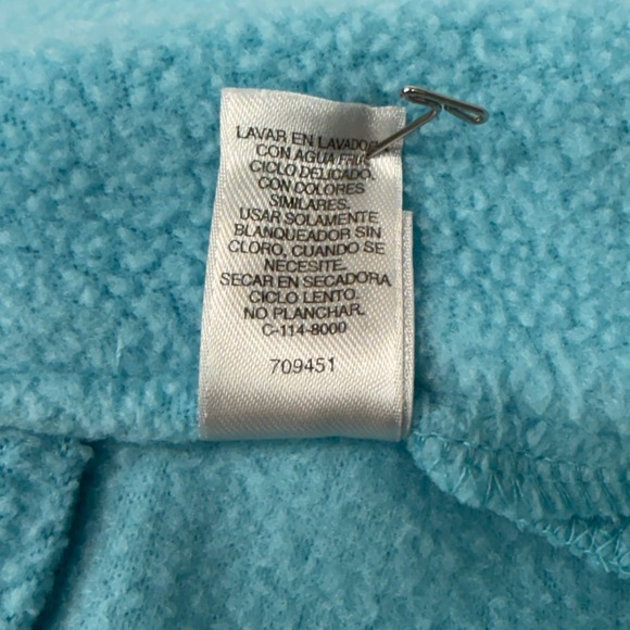 Fleece Bath Robe Medium Blue Coffee Cup Embroidered‎ Cozy Lounge Sleep Wear - Picture 10 of 10